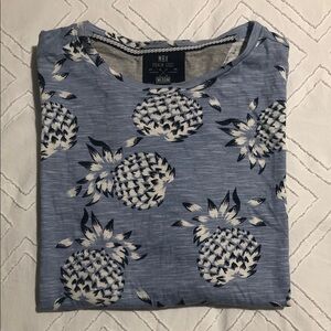 MBX Blue Pineapple Print Men's Short Sleeve Tee
